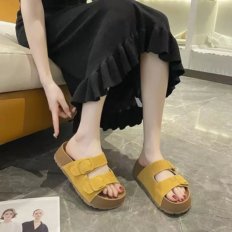 厚底勃肯拖鞋女夏外穿新款时尚小个子防滑沙滩博肯凉拖鞋WG610-1