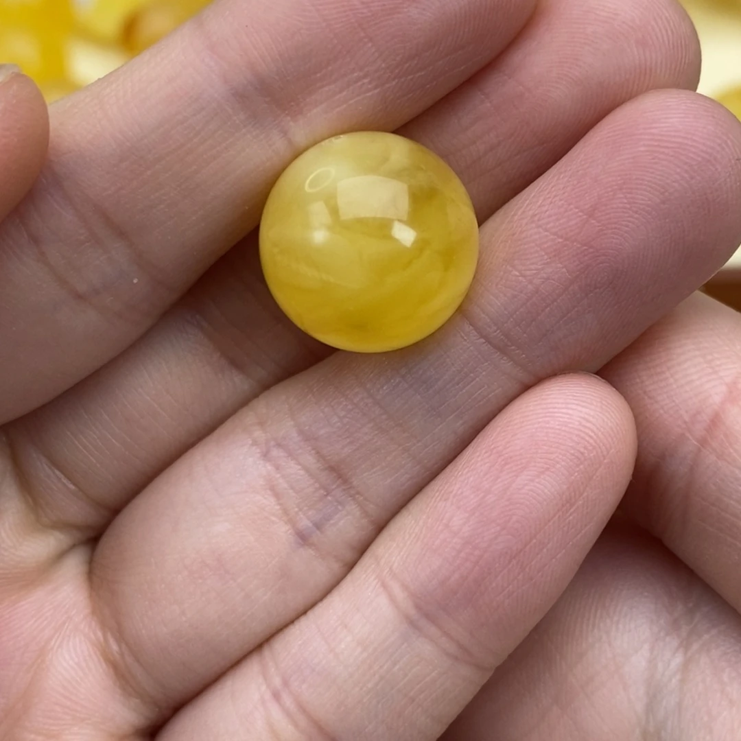 琥珀裸石未镶嵌不*糖14.9圆珠