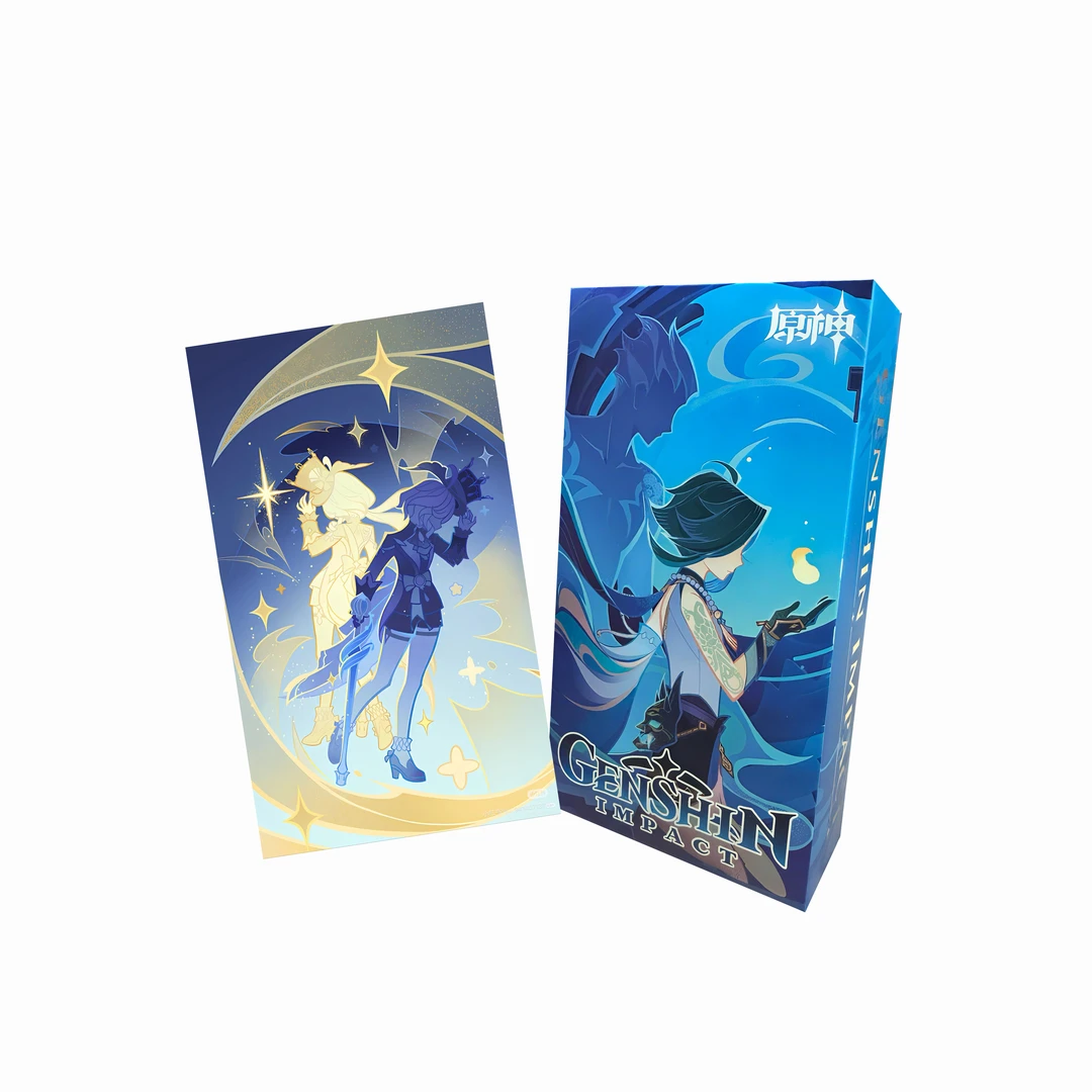 黄毛【平拆】(荣耀典藏)原神镭射票冰箱贴收藏产品（主播代拆）