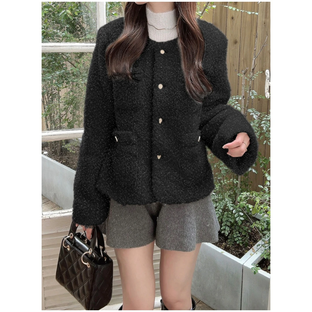 【SAKURA】秋季新款 G 时尚百搭小香风亮片开杉短外套