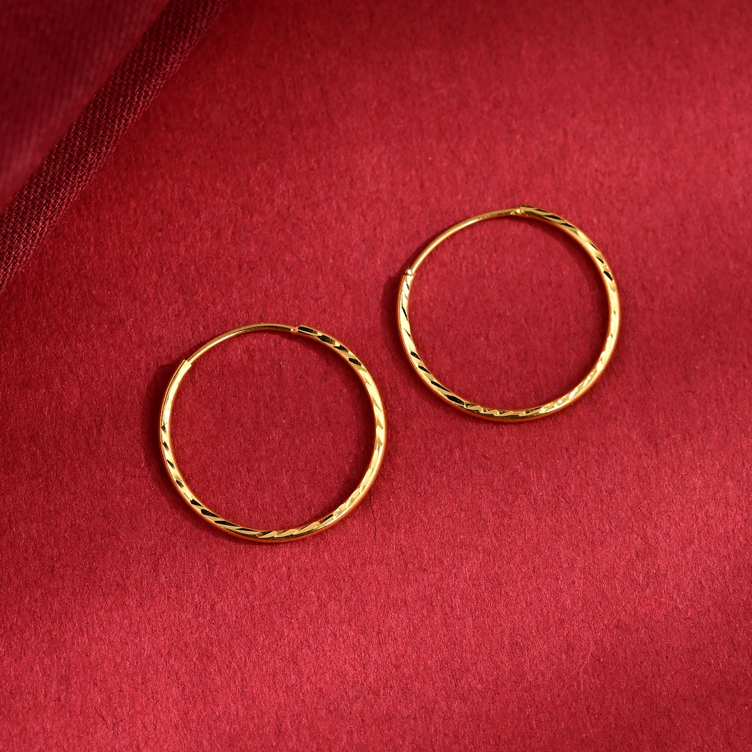 【阿雅专属】18k金百搭16mm万能耳圈一对 万能百搭