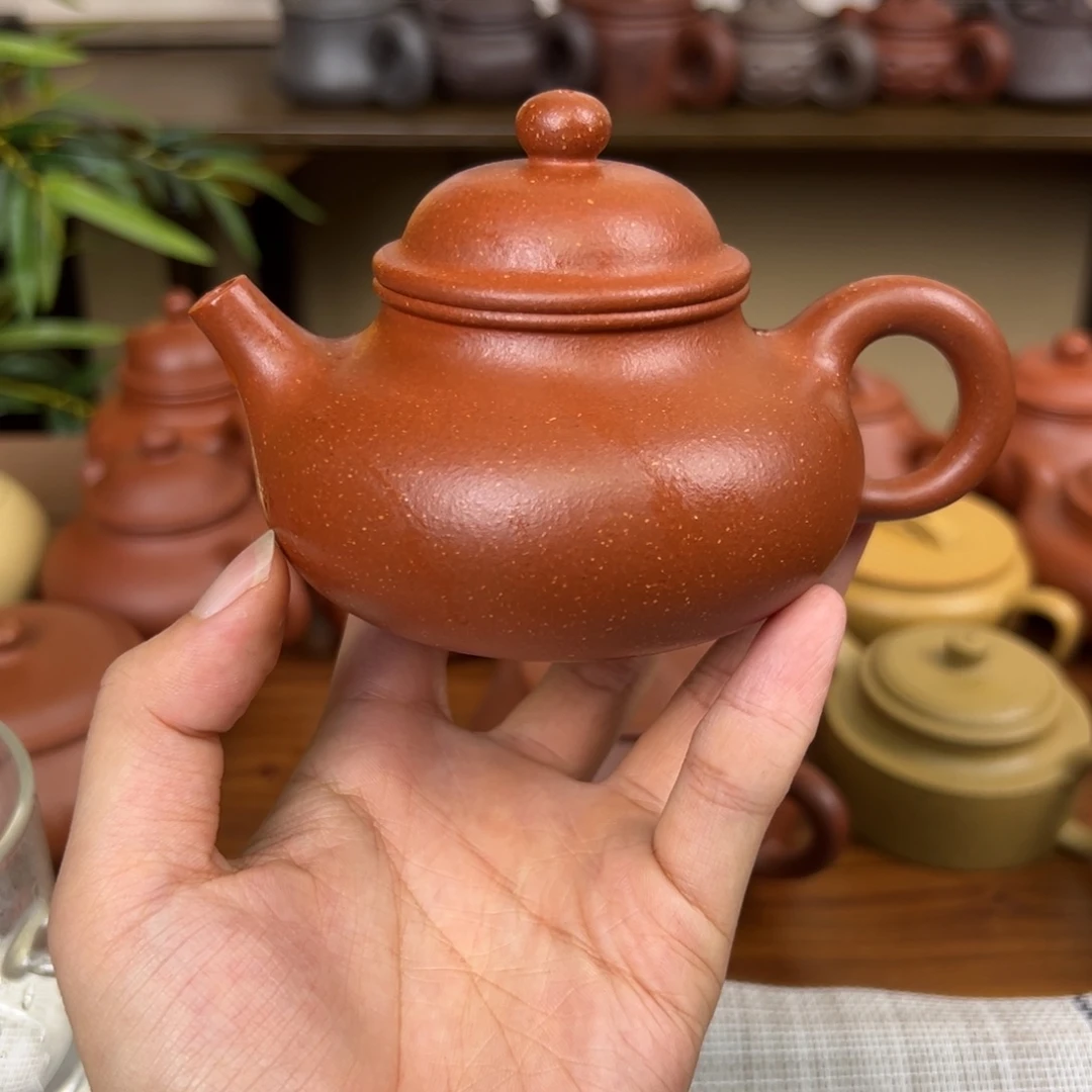 茶壶紫砂紫砂壶荣天红降坡180cc微瑕