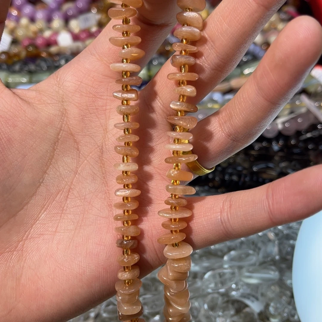 烟晶手链银S925镶嵌卡8➕橙月光太阳石