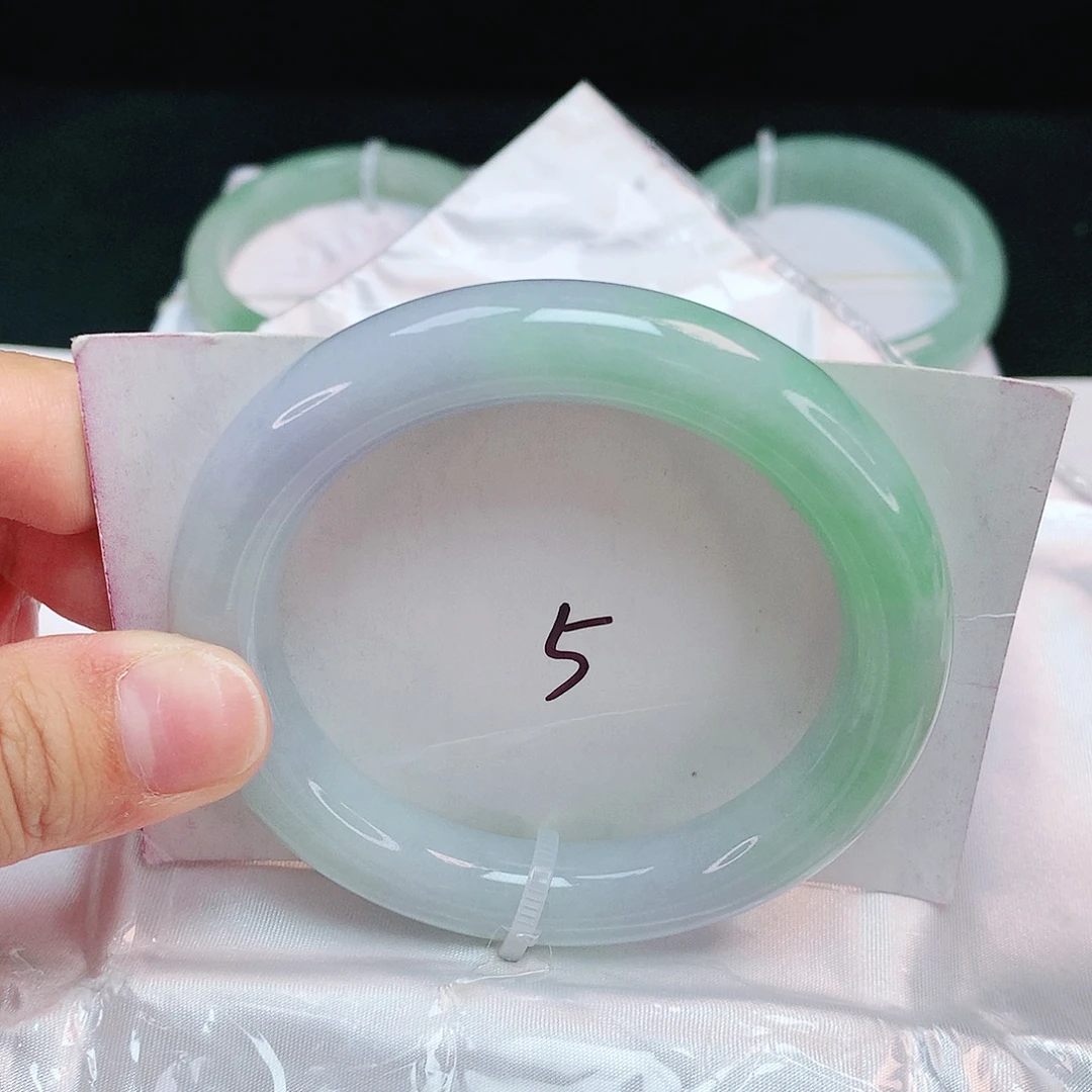 翡翠未镶嵌手镯圆条54.6