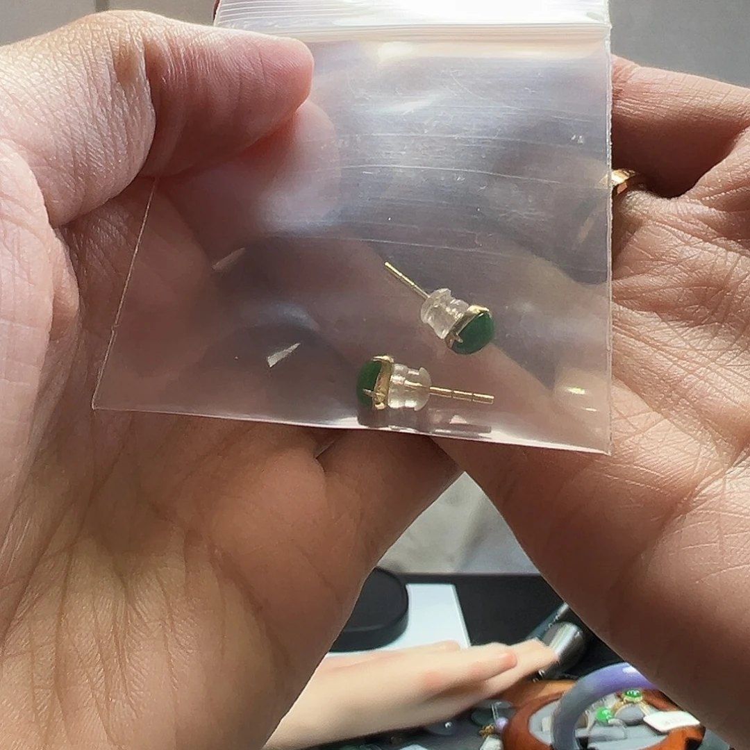 翡翠未镶嵌手镯天然翡翠耳钉