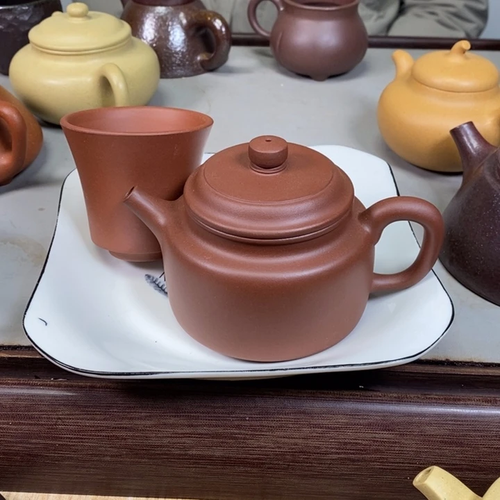 紫砂茶壶无**卒230mL德中，半手工艺