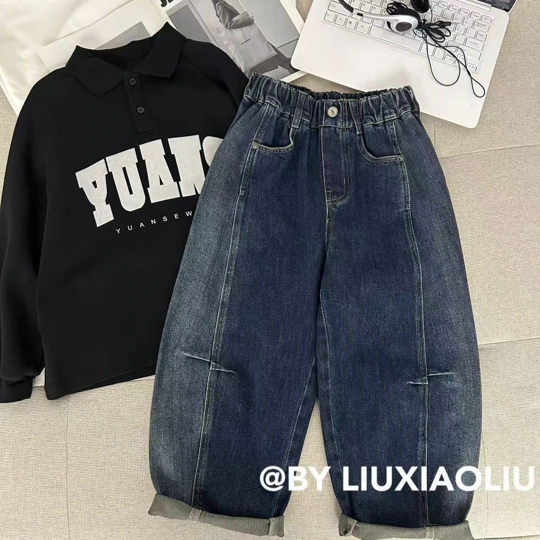 杭州六小六正版BY LIUXIAOLIU秋季儿童牛仔裤17383