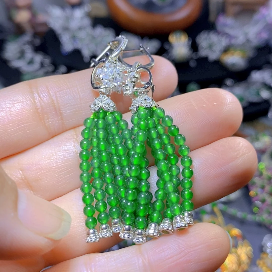 翡翠颈饰银S925镶嵌天然翡翠