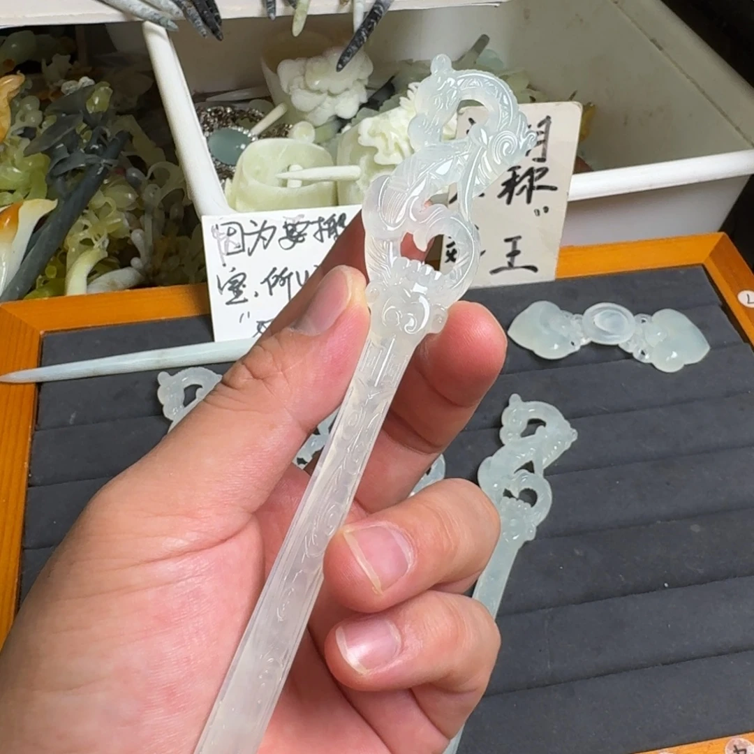 未镶嵌蛇纹石玉发饰