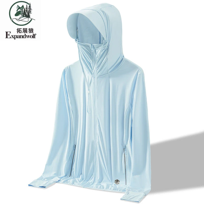 拓展狼2025新款夏季情侣大帽檐冰丝防晒衣休闲弹力宽松户外皮肤衣