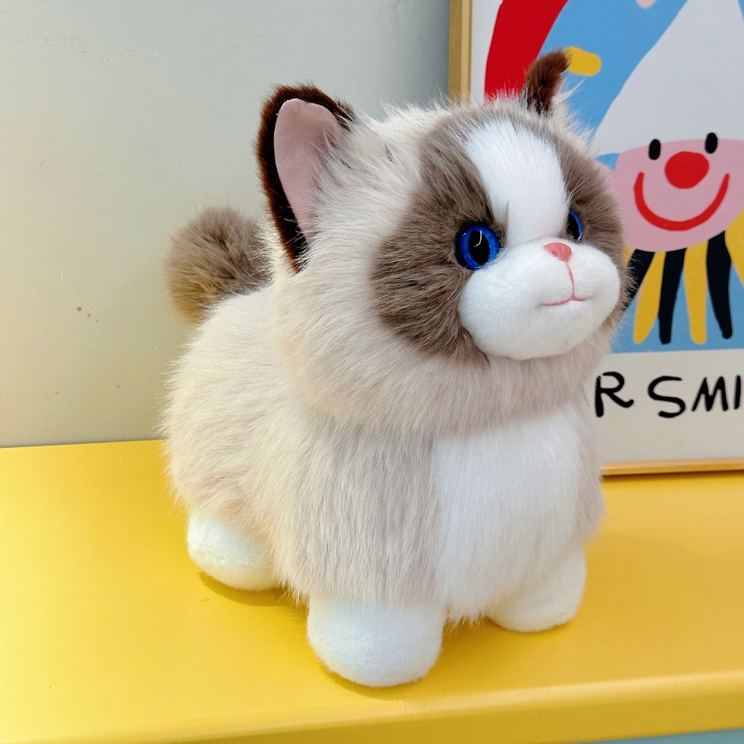原创仿真站姿布偶猫玩偶可爱猫咪毛绒玩具公仔娃娃生日礼物送女生