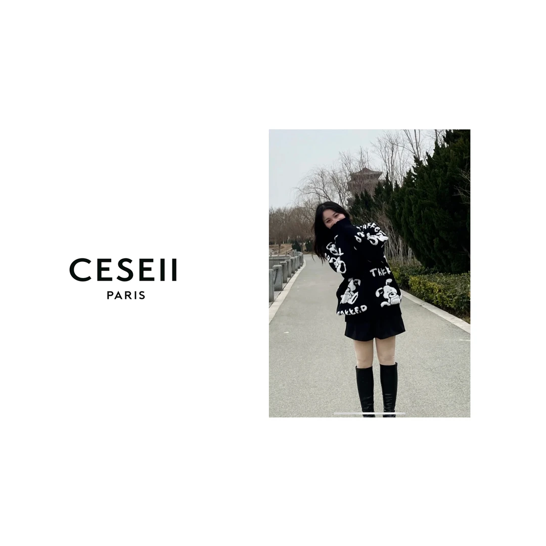 【XJ1403】CESEII2025新款重工老花高端男女同款宽松型毛衣套头衫