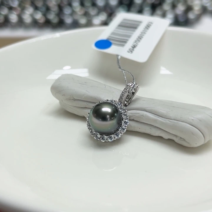 银S925镶嵌吊坠(不含链)海水珍珠8-9m 29号