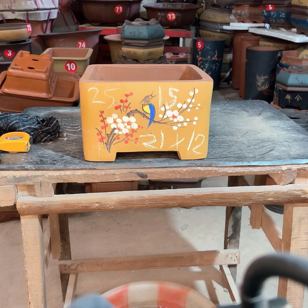 紫砂花盆四方盆一个