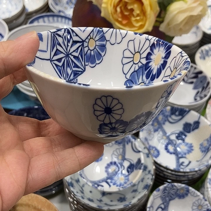 晨***露瓷片一只蓝祥瑞4.7碗