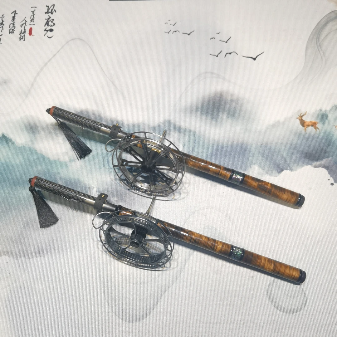 超短节盘车冲钓竿，全长3.6米收缩40厘米，手工改制全富士钓鱼用品