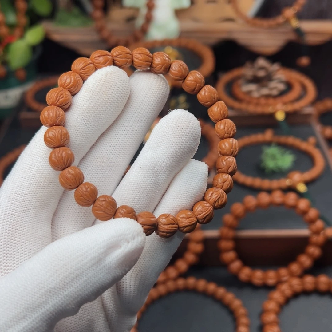 吊坠桃核无*@0.9玉龙脊手串