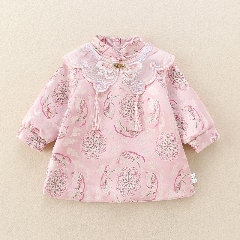 女童连衣裙秋装2025新款宝宝百天抓周岁宴礼服婴幼儿中式洋气裙子