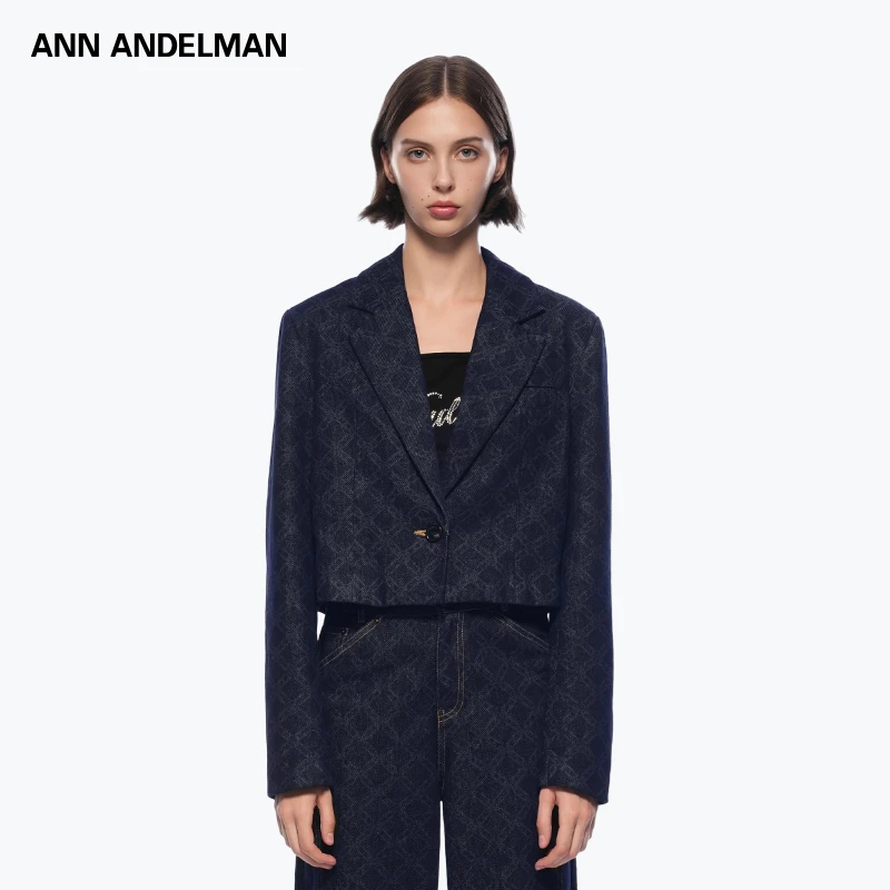 ANN ANDELMAN 25秋 时尚设计水洗精致原牛烧花短西装