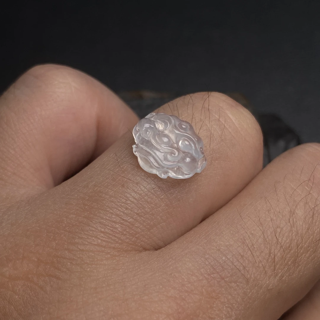 翡翠兽面 纯手工精工雕刻 种老起光 天然缅料翡翠 A 货