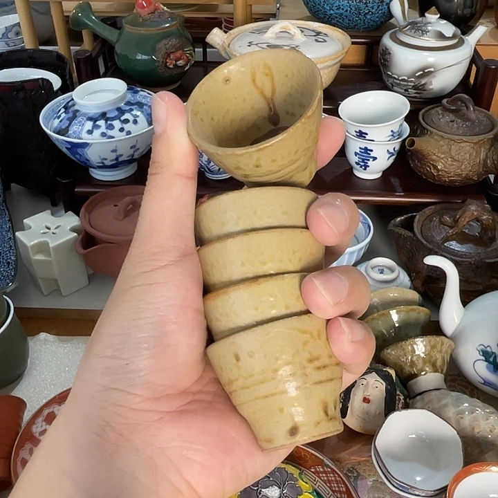 瓷片五个杯子不错的哦