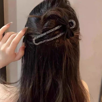 气质水晶一字抓夹网红夹子盘发懒人后脑勺女款宕机发夹发夹发饰