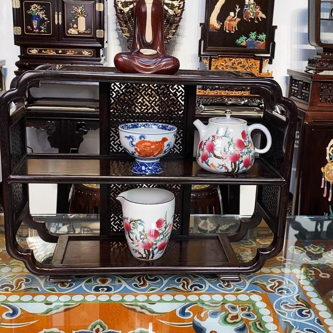 红酸枝木类成套家具大红酸枝架子