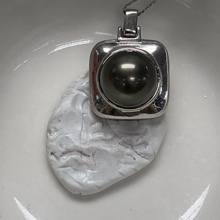 海水珍珠颈饰银S925镶嵌11-12mm 92号