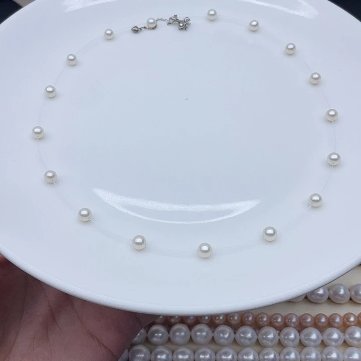 银S925镶嵌淡水珍珠颈饰