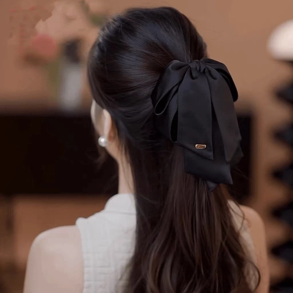 新款蝴蝶结风韩范缎面高颅顶发饰头饰抓夹