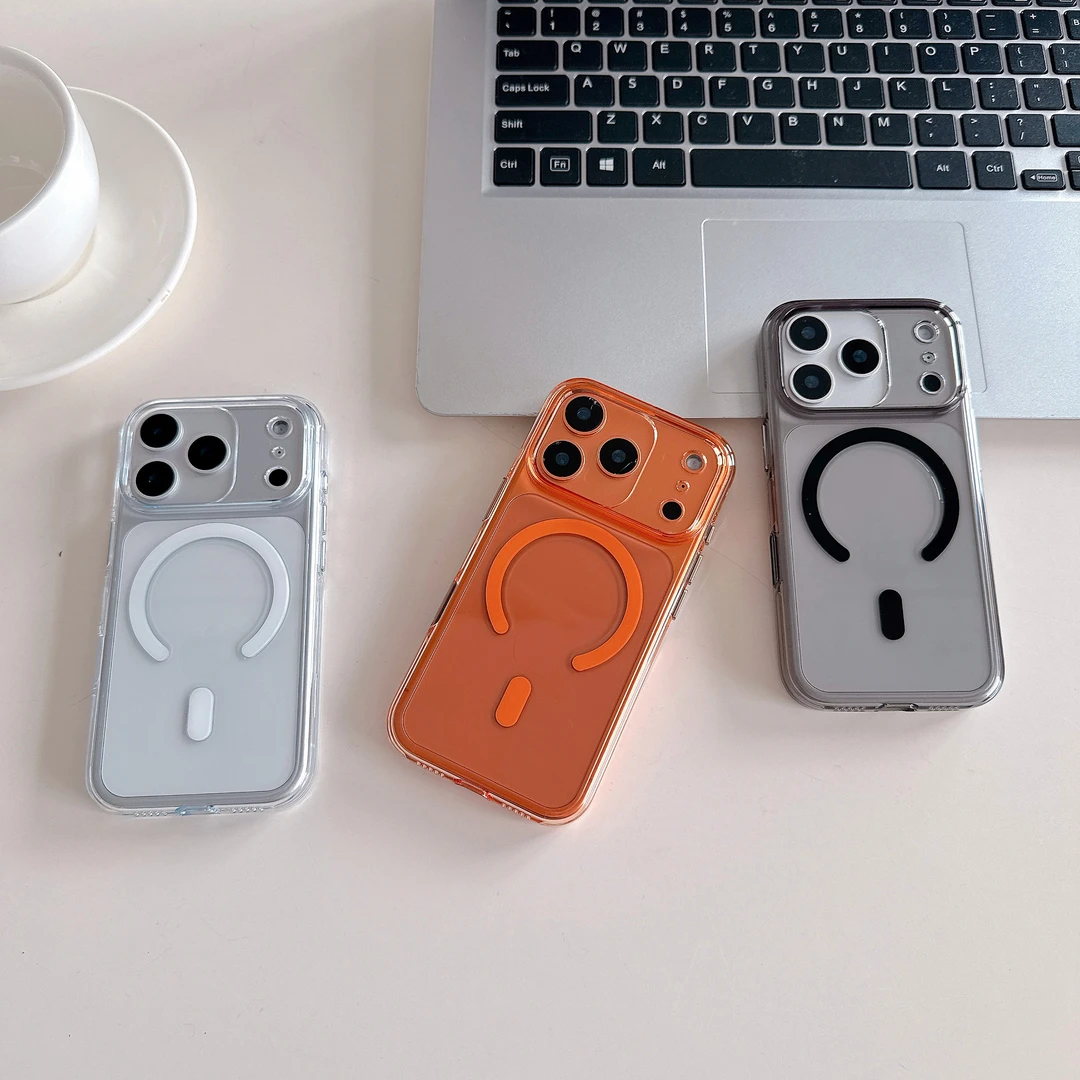 晶甲透明硬壳不发黄适用苹果iPhone17ProMax/13手机壳磁吸防摔