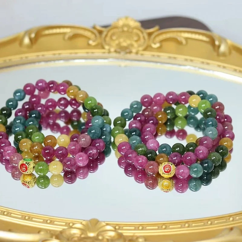 【顶戴花翎】天然碧玺多圈时尚手链  多样性发一 -H2975