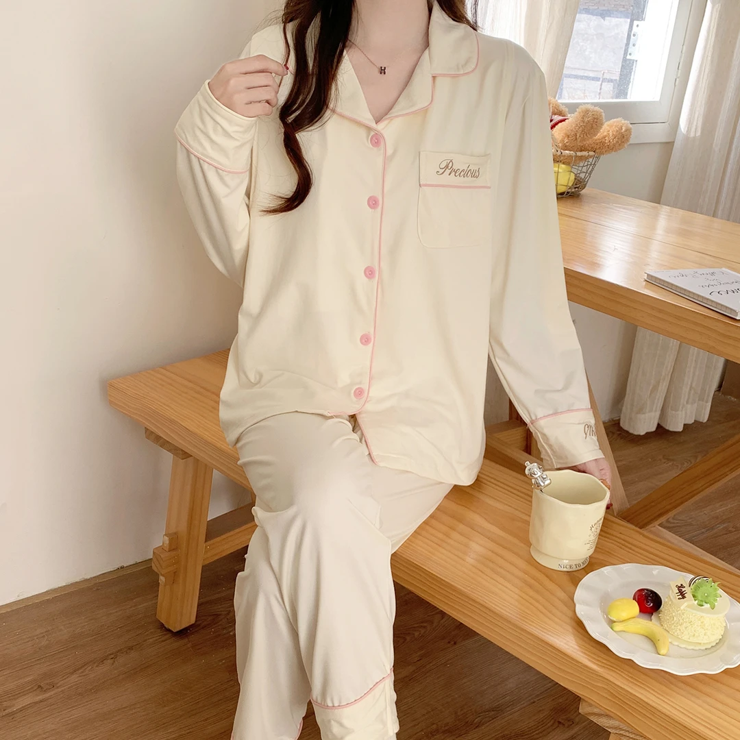 【纯棉带胸垫】孕妇睡衣月子服产后哺乳睡衣喂奶家居服产妇套装秋季