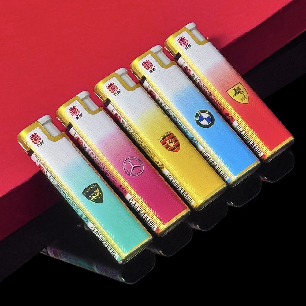 金属直冲打火机新品蓝焰时尚简约便捷耐用家用普通批发防风打火机
