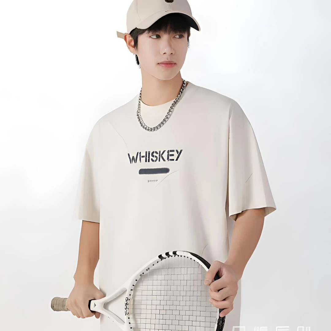 【破洞米杏色短T】男童女童青少年短袖T恤亲子装高级洋气潮牌童装