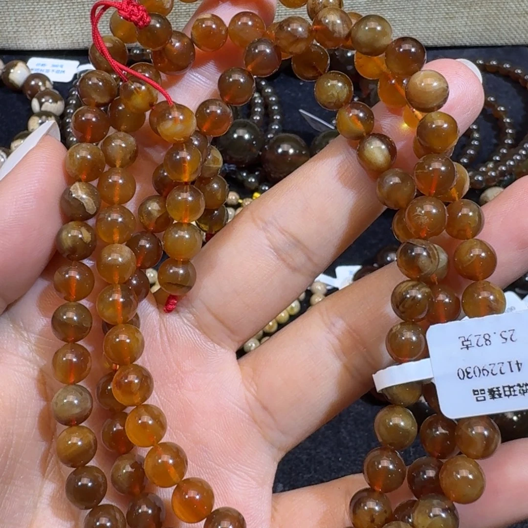 琥珀颈饰未镶嵌橘蜜猪油7