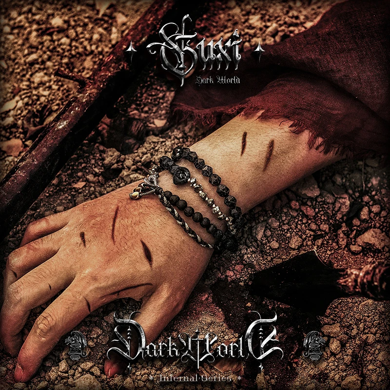 GUXI/古西 钛钢手链 【斯巴达】小众多圈珠子手串男送男友生日礼物