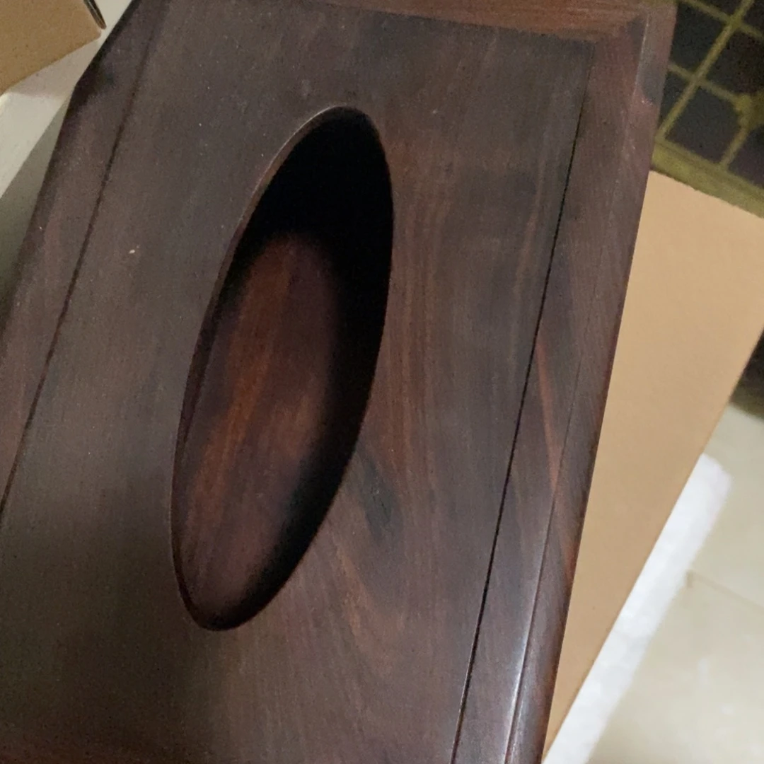 老挝大红酸枝独板纸巾盒