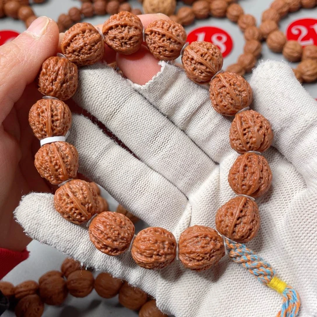 文玩核桃手串虐手橘皮小野麻17mm