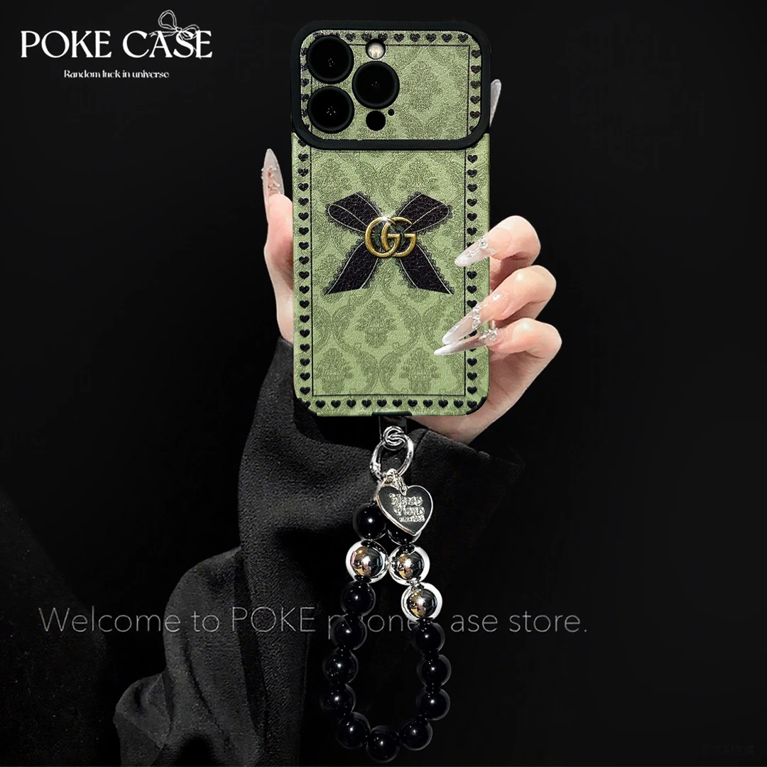 大视窗蝴蝶结适用苹果17PROMAX双C标华为VIVO小米OPPO手链手机壳