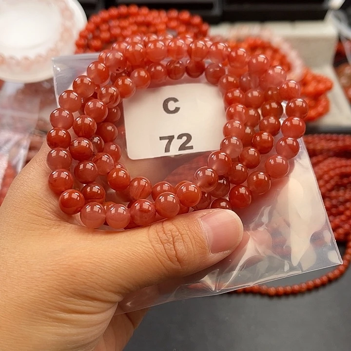 南红玛瑙未镶嵌多样性发货默认微瑕称重8mm