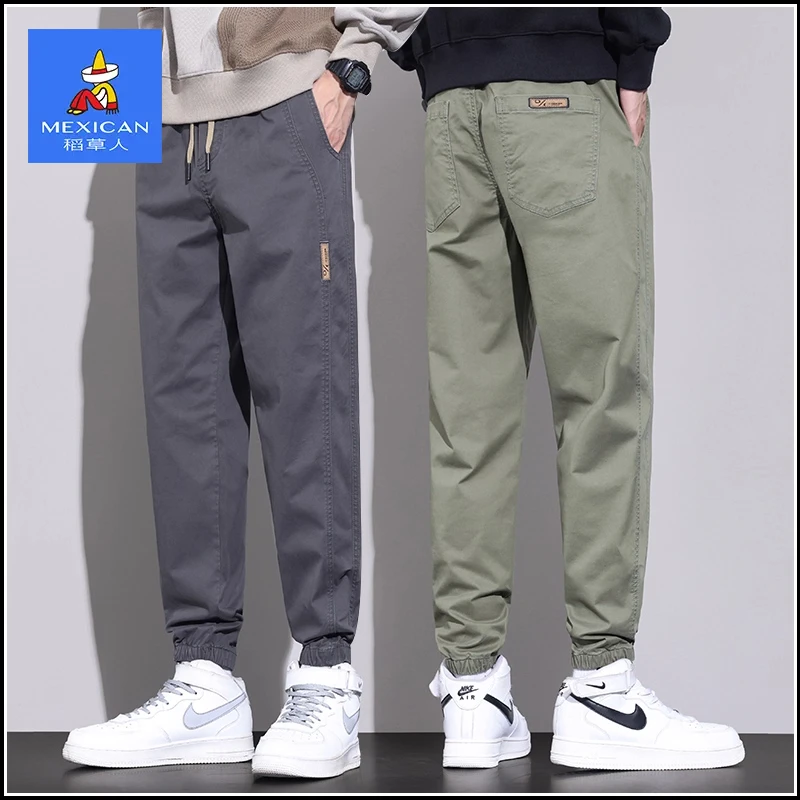 稻草人百搭潮流工装休闲裤2026秋季新款宽松舒适哈伦束脚裤子男款