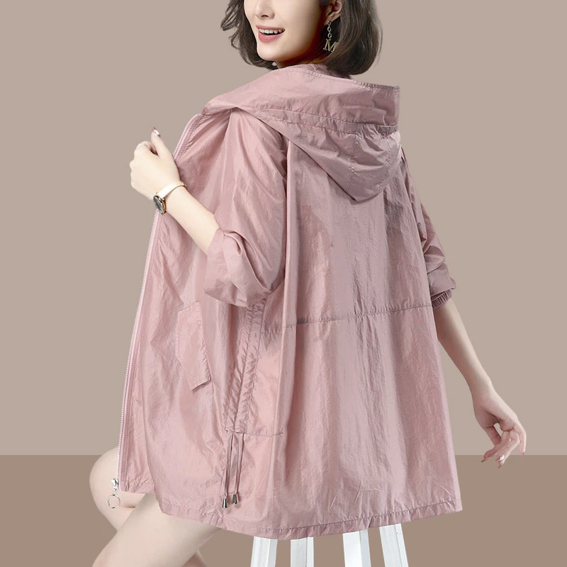 中长款防晒衣女2025夏季新款中老年妈妈装户外百搭透气防晒服外套