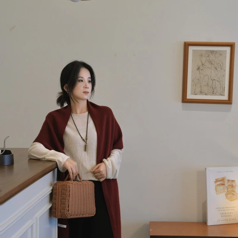 【宫佩Cocoa小苏】2025秋冬高级感纯色WOOL100%羊毛围巾百搭披肩