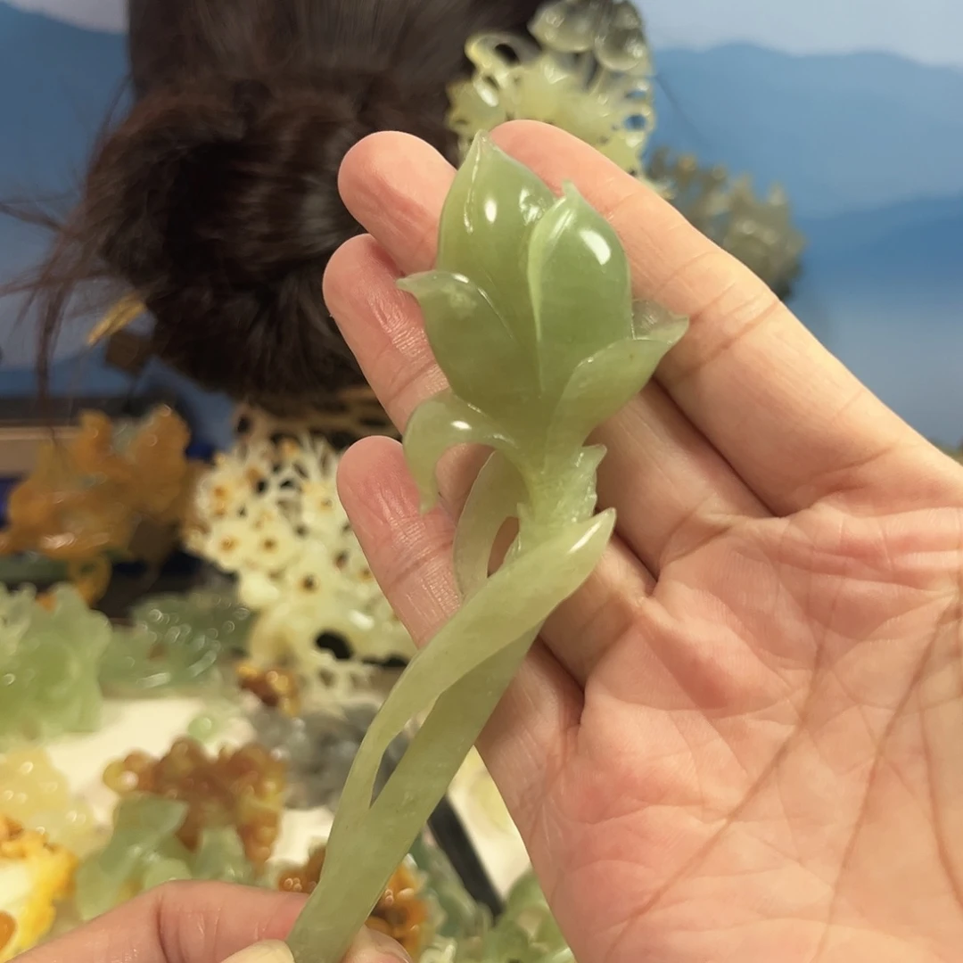 蛇纹石玉合金发饰