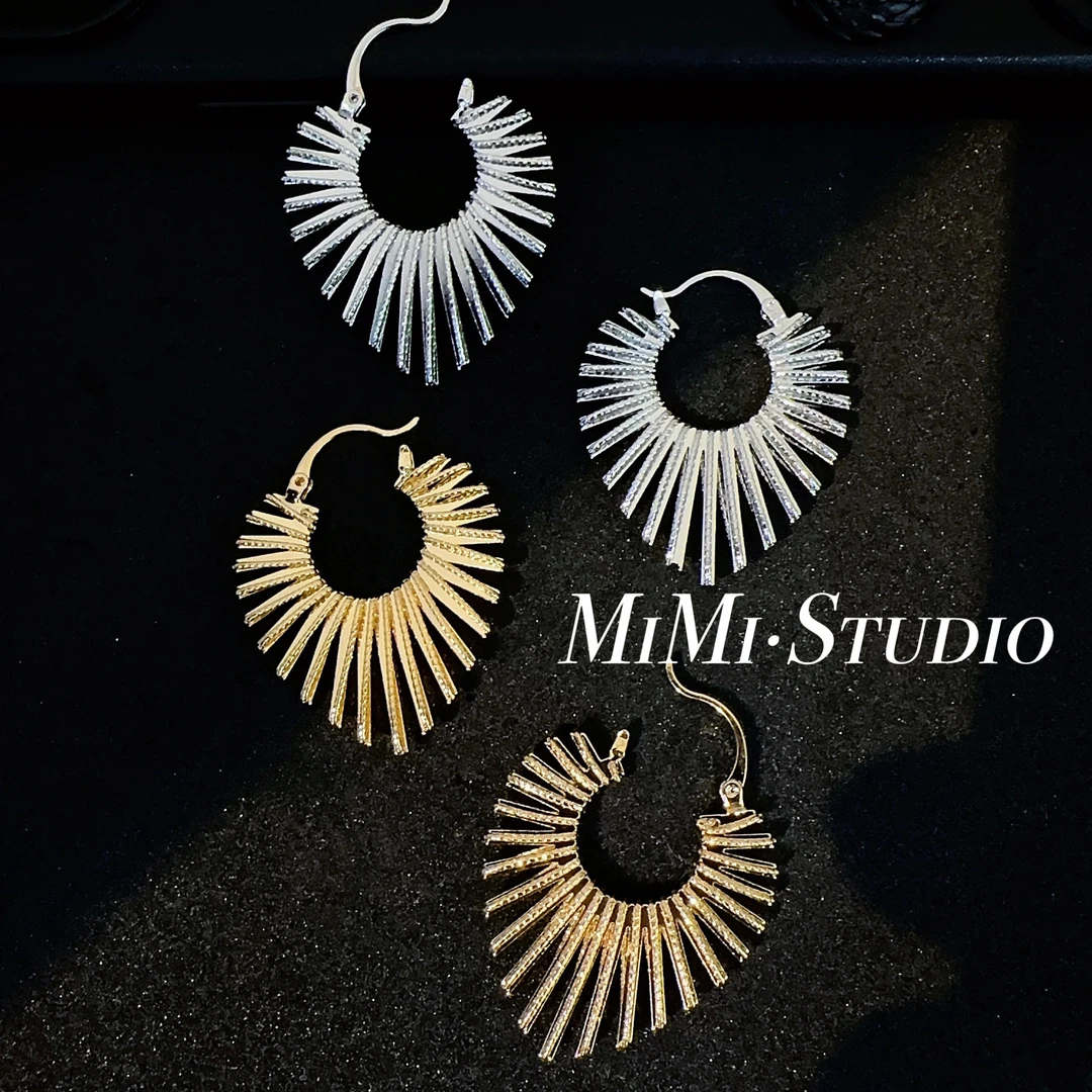 铜合金耳饰 欧美大气(桃形太阳花)耳扣