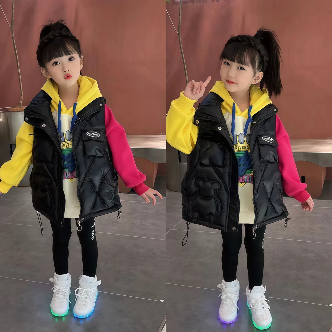 【秋冬百搭款】女童中大童洋气棉马甲保暖外套马甲