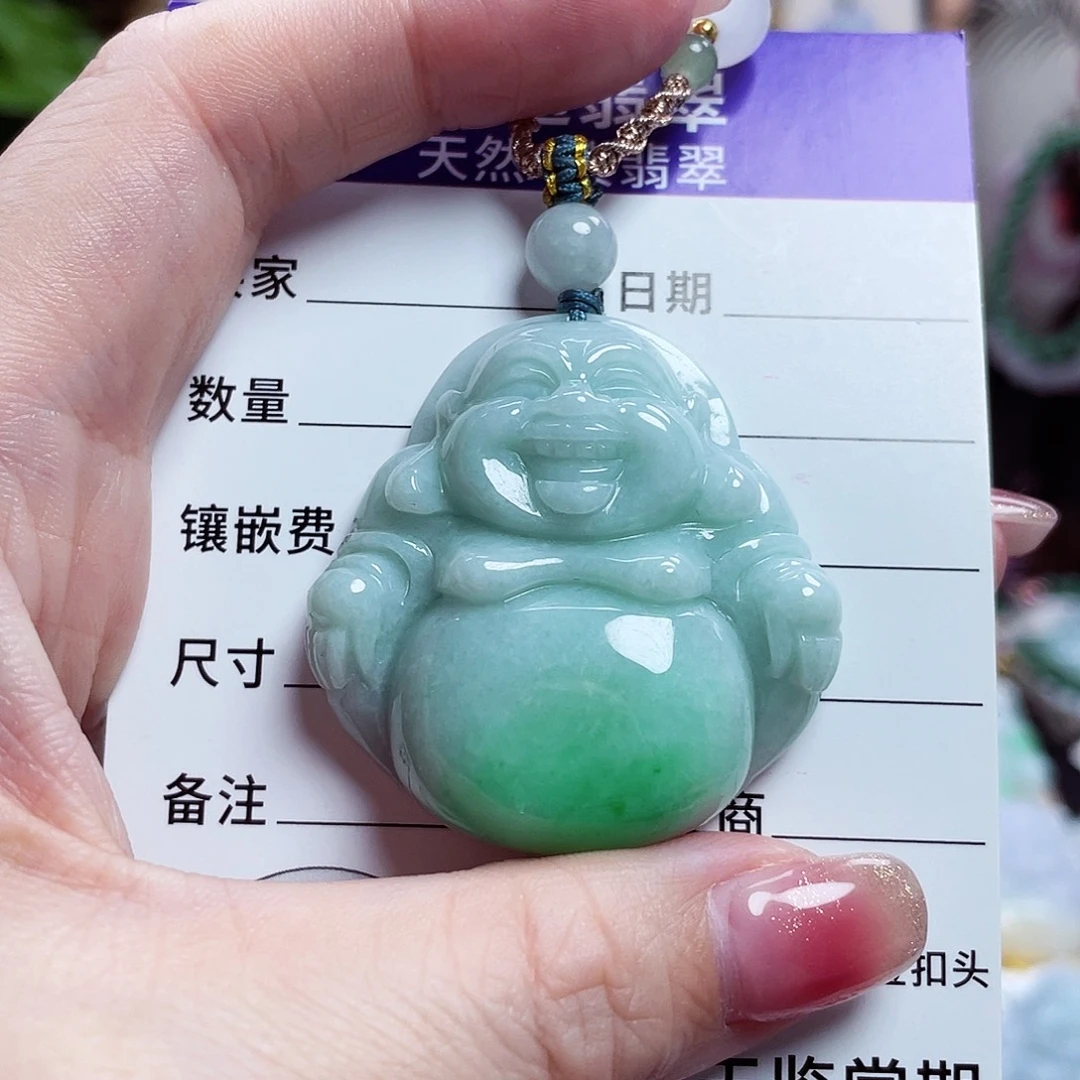 翡翠未镶嵌颈饰佛公29
