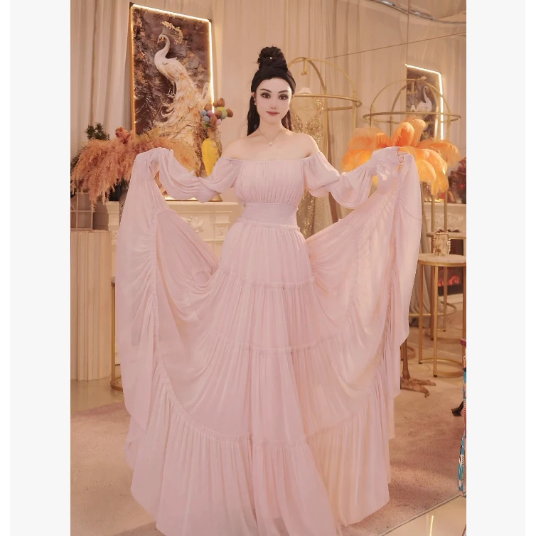 【星姐推荐】星原创高级定制【十里桃花】设计师轻奢名媛连衣裙