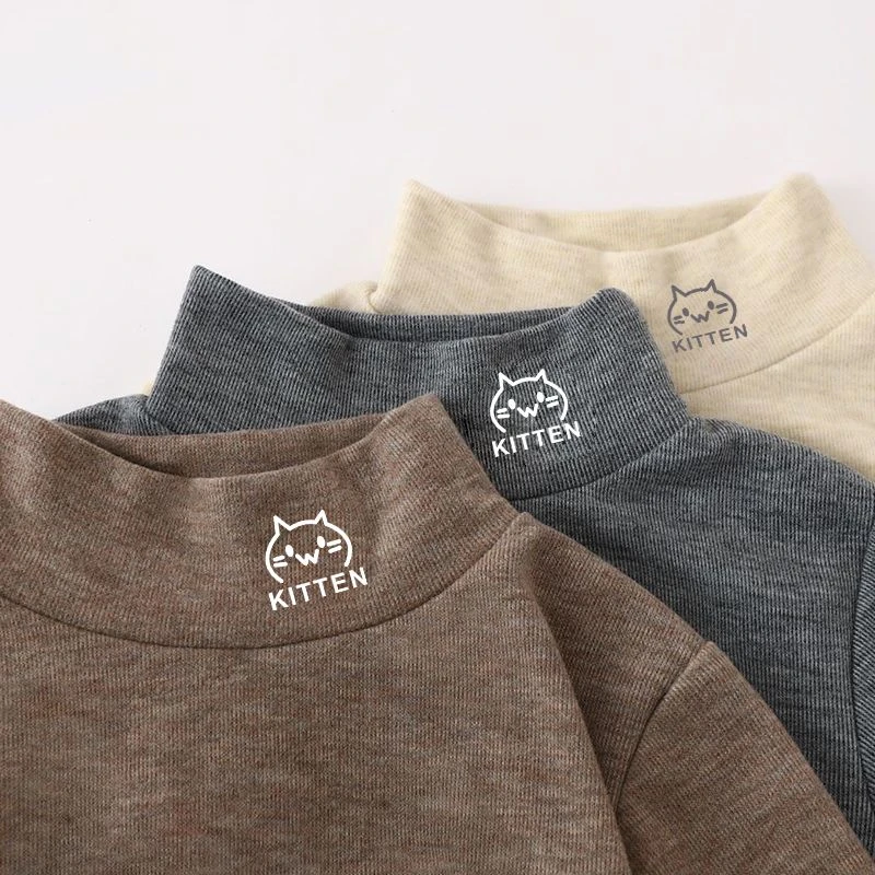 男孩保暖衣德绒儿童打底衫女童打底衫内搭半高领女孩男童秋款上衣